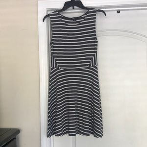 White/gray striped summer dress